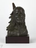 KIM Bernard 1942,Head of an Indian with a single feather headdress,John Moran Auctioneers 2016-04-16