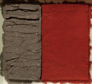 KIM Young Jae 1929,Untitled (Grey and Red Diptych),Webb's NZ 2010-09-21