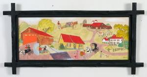 KIMMEL Lu,Panoramic view of countryside withcovered bridge, ,Alderfer Auction & Appraisal 2006-12-05