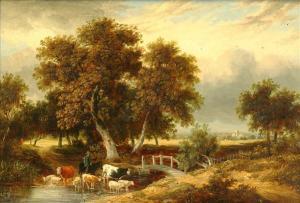 KINCH Hayter 1767-1844,Alderney cattle and sheep watering at Bishop Stoke,Dreweatt-Neate 2008-06-04