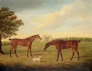 KINCH Hayter 1767-1844,Two hunters and a dog in the grounds of Boulston H,1734,Christie's 2007-05-18