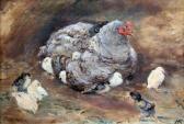 KINCH Helvig Agnete 1872-1956,Chicken, chicks and duckling,Gorringes GB 2014-05-14