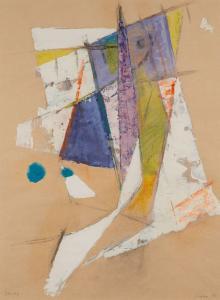 KINDER Hans 1900-1986,Abstrakte Komposition ("Fall Blau"),1984,Ahrenshoop DE 2023-12-30