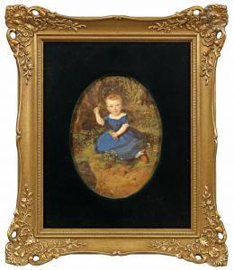 KINDERMANN Adolph Dietrich 1823-1892,Porträt eines sitzenden Mädchens,1856,Schloss DE 2018-09-01