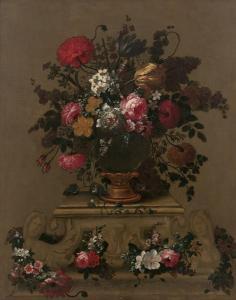 KINDERMANN ANDREAS,Vase de fleurs sur un socle or,Artcurial | Briest - Poulain - F. Tajan 2021-06-09