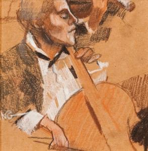 KING ALAN 1946-2014,STUDY FOR CELLO PLAYER,McTear's GB 2013-04-21