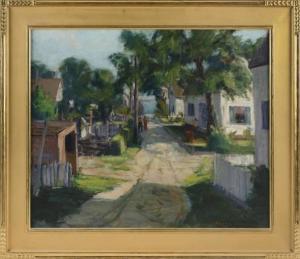 KING BURNS Maurice 1895-1943,Street scene, likely Provincetown, Massachusetts,Eldred's US 2021-11-19