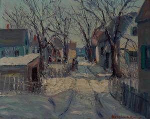 KING BURNS Maurice 1895-1943,Winter Street Scene, Provincetown,Skinner US 2023-05-24