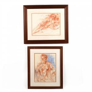 KING Connie 1900-1900,Two Female Nude Drawings,Leland Little US 2019-09-02