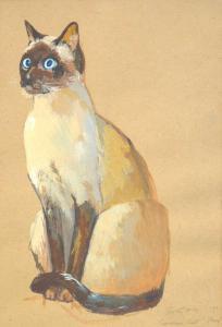 KING Dorothy 1907-1990,Siamese Cat "Roy",1968,Gilding's GB 2021-12-14