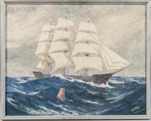 KING Frederick Leonard 1879-1947,Ship at Sea,Skinner US 2019-03-22