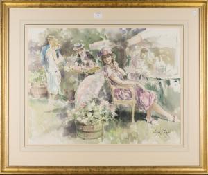 KING Gordon 1939-2022,Figures at a Garden Party,Tooveys Auction GB 2016-03-23
