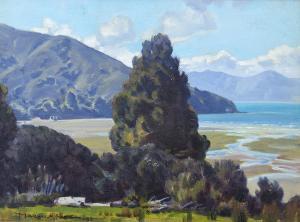 KING Marcus 1891-1983,Queen Charlotte Sounds,1962,International Art Centre NZ 2023-04-19