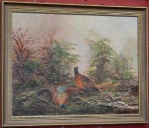 King Sylvia,Pheasants in Landscape,Bamfords Auctioneers and Valuers GB 2017-08-02