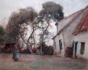 king w.h.j,A figure with basket approaching a cottage,Mallams GB 2013-10-02