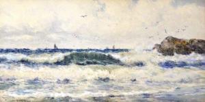 KING William J 1828,Fishing Boats off a Stormy Shore,1896,Simon Chorley Art & Antiques GB 2012-04-19