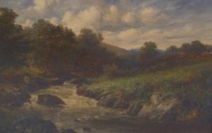 KING William Joseph 1857-1943,River landscape with figure fishing,1892,Fellows & Sons GB 2006-11-07