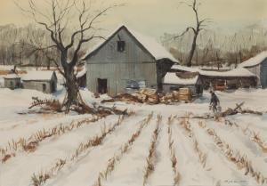 KINGHAN Charles Rose 1894-1984,Barn in Snow,William Doyle US 2020-07-16