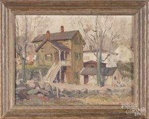 KINGHAN Charles Rose 1894-1984,landscape with houses,1938,Pook & Pook US 2018-06-13