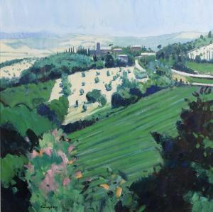 KINGSLEY John Everard 1956,Landscape, Montalcino,Woolley & Wallis GB 2023-12-13