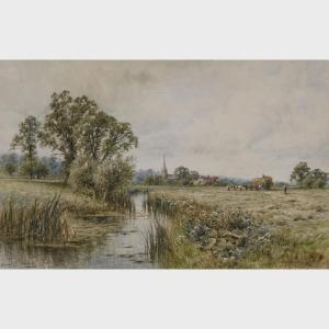 KINNAIRD Henry John 1861-1920,HAYING BY THE STREAM,Waddington's CA 2015-02-23