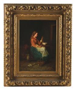 KINNARD F.G 1864-1881,PORTRAIT OF A YOUNG WOMAN,1875,James D. Julia US 2020-07-14