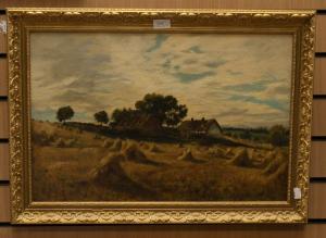 KINNEAR J,Farm scene with hay field,20th Century,Hansons GB 2022-01-18