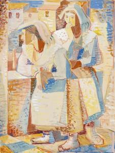 KINZINGER Edmund Daniel,Zwei Italienerinnen an einer Balustrade,1931,Winterberg Arno 2024-04-20
