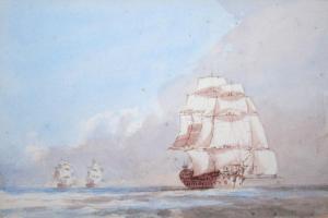 KIPRENSKII Orest Adamovich,A man-o-war and further shipping in full sail,Mallams 2013-07-17