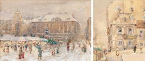 KIRALL Emmerich 1875-1939,Christmas market Am Hof, Dreimäderlhaus,Palais Dorotheum AT 2024-03-28