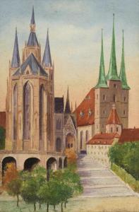 kirchberger hermann 1905-1983,Erfurter Dom und Severikirche,Wendl DE 2021-03-06