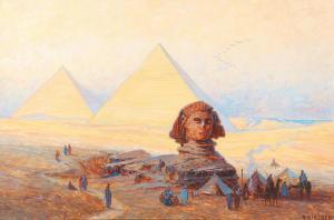 KIRCHER Alexander, Alex 1867-1939,The Sphinx before the Pyramids of Giza,Palais Dorotheum 2022-09-08