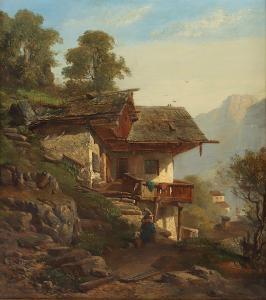 KIRCHNER Albert Emil 1813-1885,Hochalpendorf,1856,Von Zengen DE 2021-09-10