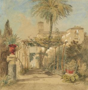 KIRCHNER Albert Emil 1813-1885,Leafy Path by the Villa Malta in Rome,Lempertz DE 2022-05-21