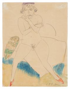 KIRCHNER Ernst Ludwig 1880-1938,Sitzender Akt (Sitting Nude),Sotheby's GB 2024-03-20