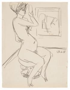 KIRCHNER Ernst Ludwig,Toilette - Frau vor Spiegel (Toilet - Woman in fro,1908,Sotheby's 2024-03-20