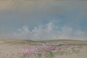 KIRCHNER Linchen 1900-1900,A view of a plain with pink flowers in the,Bellmans Fine Art Auctioneers 2017-05-16