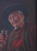 KIRCHNER Otto 1887-1960,GERMAN MAN IN FOLK ATTIRE DRINKING,Freeman US 2007-06-22