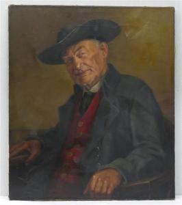 KIRCHNER Otto 1887-1960,sitzender Bauer in Tracht,Georg Rehm DE 2022-12-08