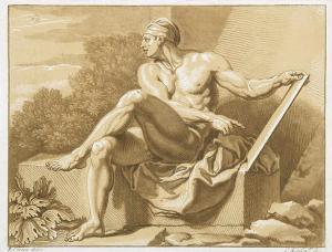 KIRKALL Elisha,Flussgott - Nackter Prophet. Rückenakt mit Ruder -,1720,Winterberg Arno 2020-10-17