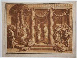KIRKALL Elisha 1682-1742,Le Christ au Temple avec la femme adultère,1722,Eric Caudron FR 2020-09-10