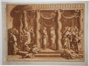 KIRKALL Elisha 1682-1742,Le Christ au Temple avec la femme adultère,1722,Eric Caudron FR 2020-10-16