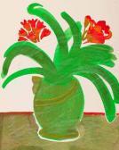 KIRKHAM Evelyn Buchanan 1900-1900,RED FLOWERS, GREEN VASE,McTear's GB 2012-07-10