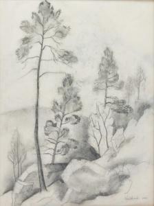 KIRKLAND Vance 1904-1981,Landscape With Trees,1941,Hindman US 2019-11-07