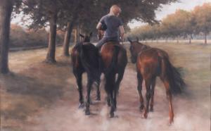 KIRKMAN Jay Boyd 1958,Polo Ponies Going Home: Evening Queen Anne,Bellmans Fine Art Auctioneers 2023-05-16