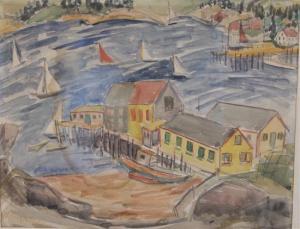 KIRKPATRICK Harriet 1877-1962,HARBOR SCENE,Apple Tree Auction Center US 2016-10-21