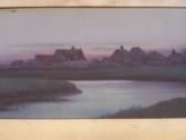 KIRKPATRICK Ida Marion 1860-1930,Cottages by a river at sunset,Rosebery's GB 2006-01-17