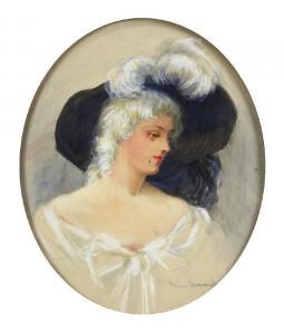 KIRKPATRICK Ida Marion 1860-1930,Lady in Plumed Hat,Clars Auction Gallery US 2018-10-14