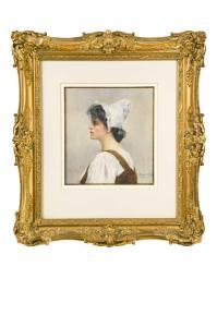 KIRKPATRICK Ida Marion 1860-1930,Portrait of a milkmaid,1894,Cheffins GB 2021-12-08