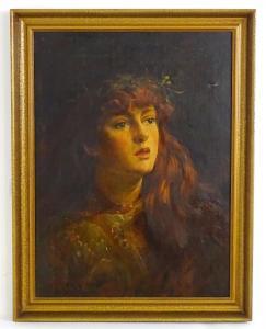 KIRKPATRICK Joseph 1872-1936,Ophelia, A Pre-Raphaelite portrait of a young,1899,Claydon Auctioneers 2023-12-30